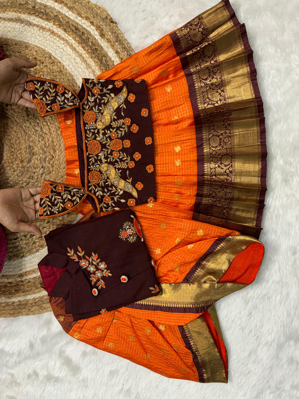 Kids Brother Sister Combo Set – Maggam Work Festive Ethnic Wear