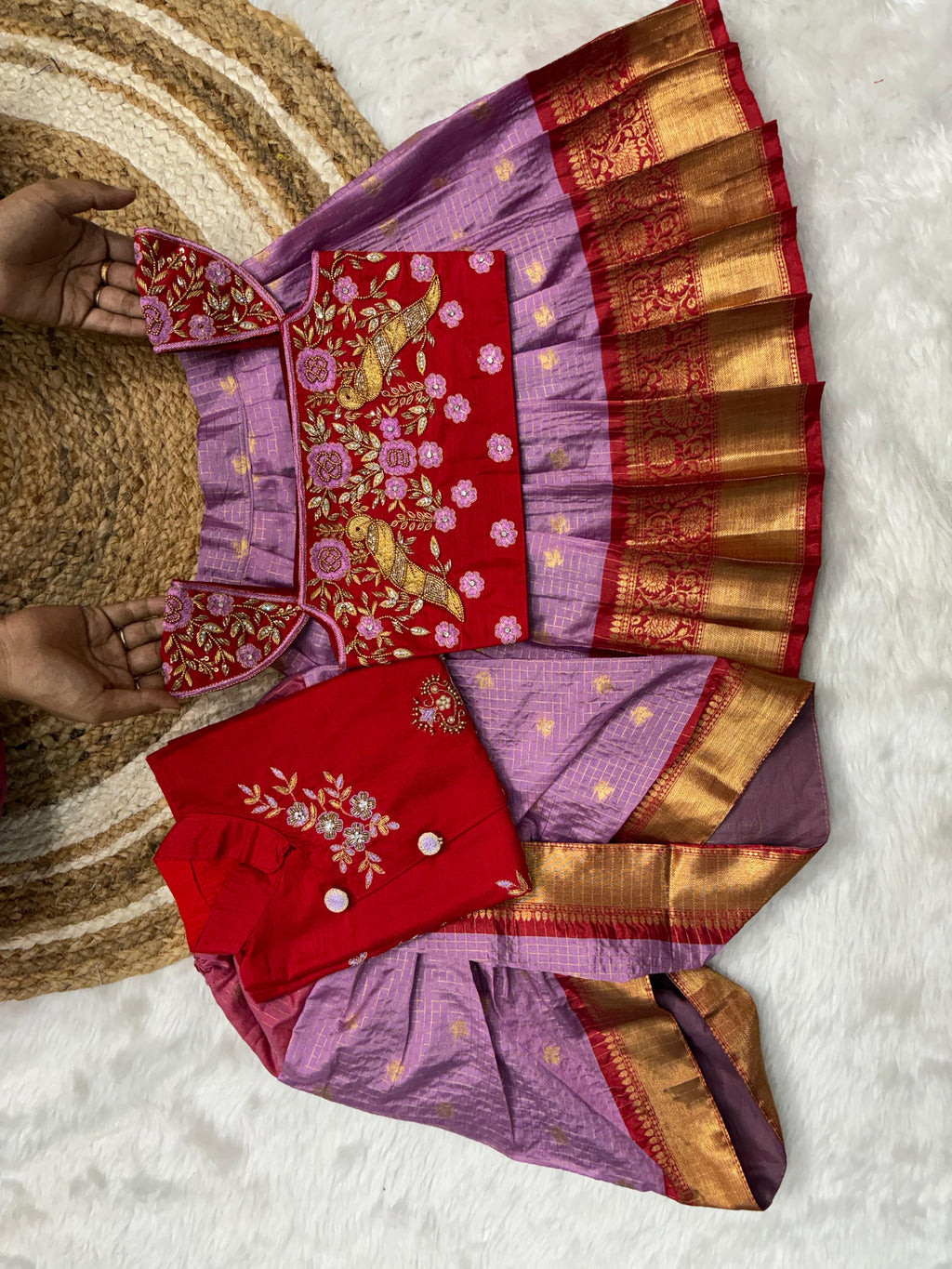 Kids Brother Sister Combo Set – Maggam Work Festive Ethnic Wear