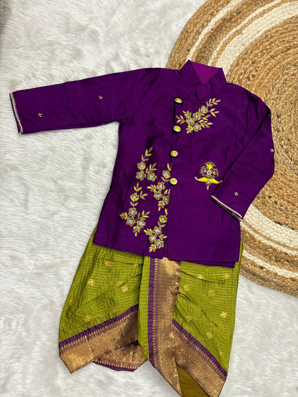 Kids Brother Sister Combo Set – Maggam Work Festive Ethnic Wear