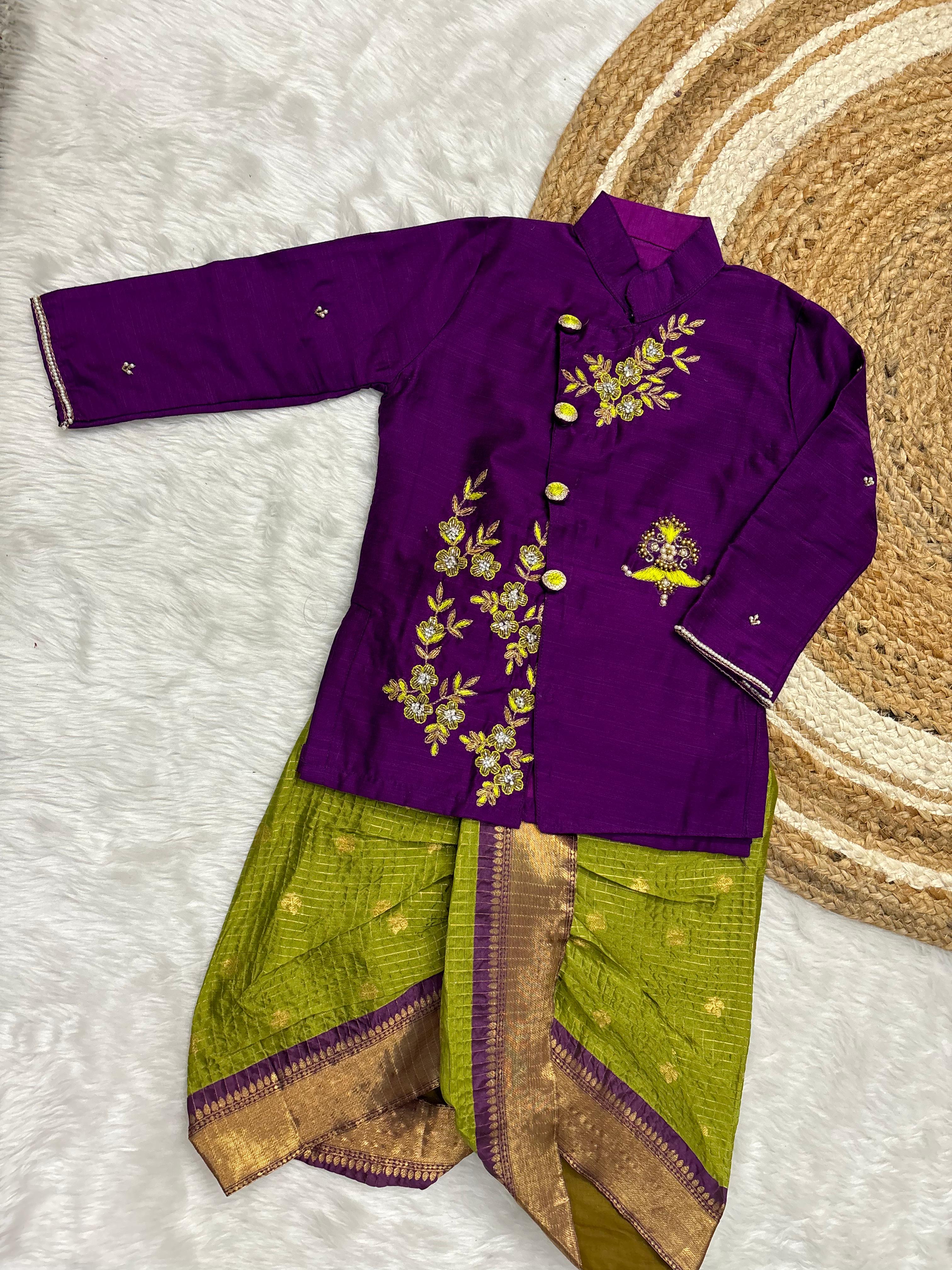 Kids Brother Sister Combo Set – Maggam Work Festive Ethnic Wear