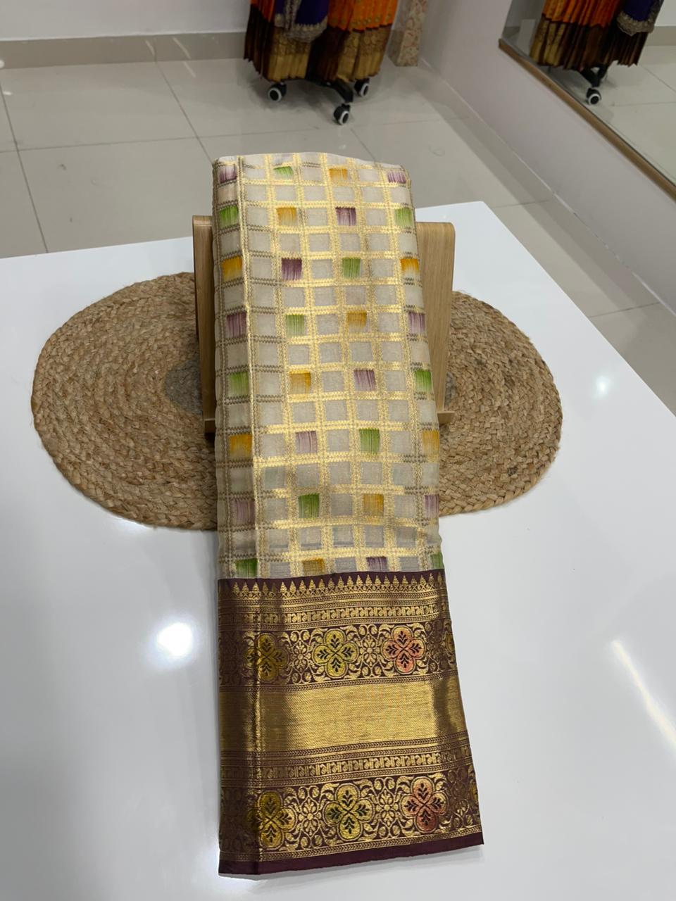 Banarasi semi-mulberry silk saree