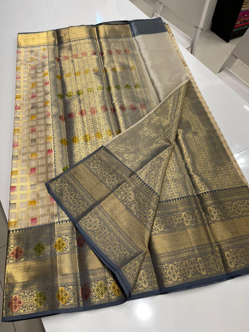 Banarasi semi-mulberry silk saree