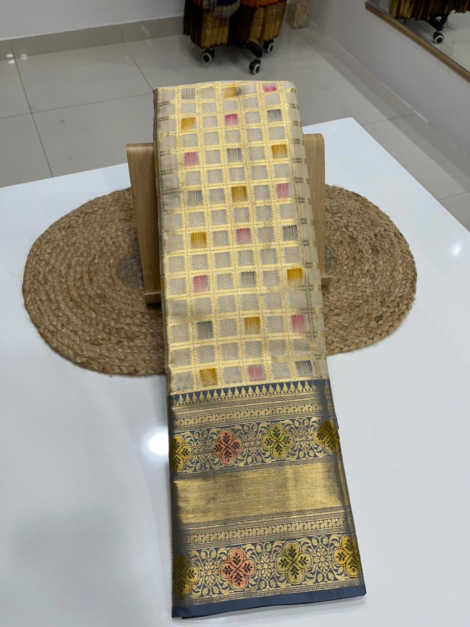 Banarasi semi-mulberry silk saree