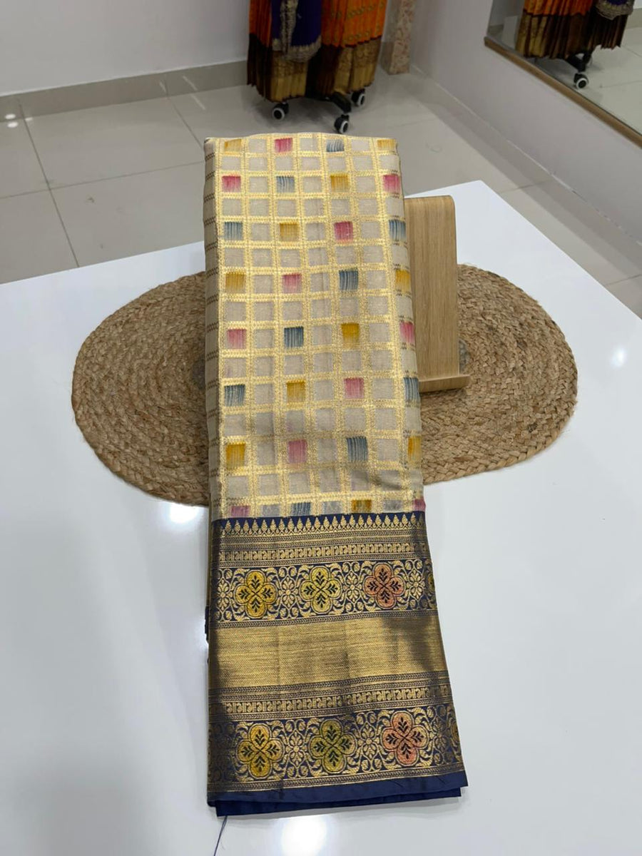 Banarasi semi-mulberry silk saree