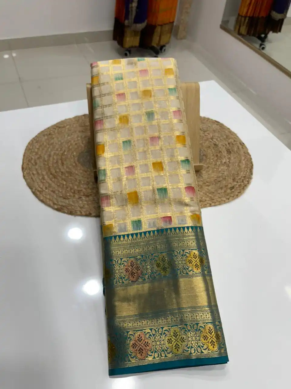 Banarasi semi-mulberry silk saree