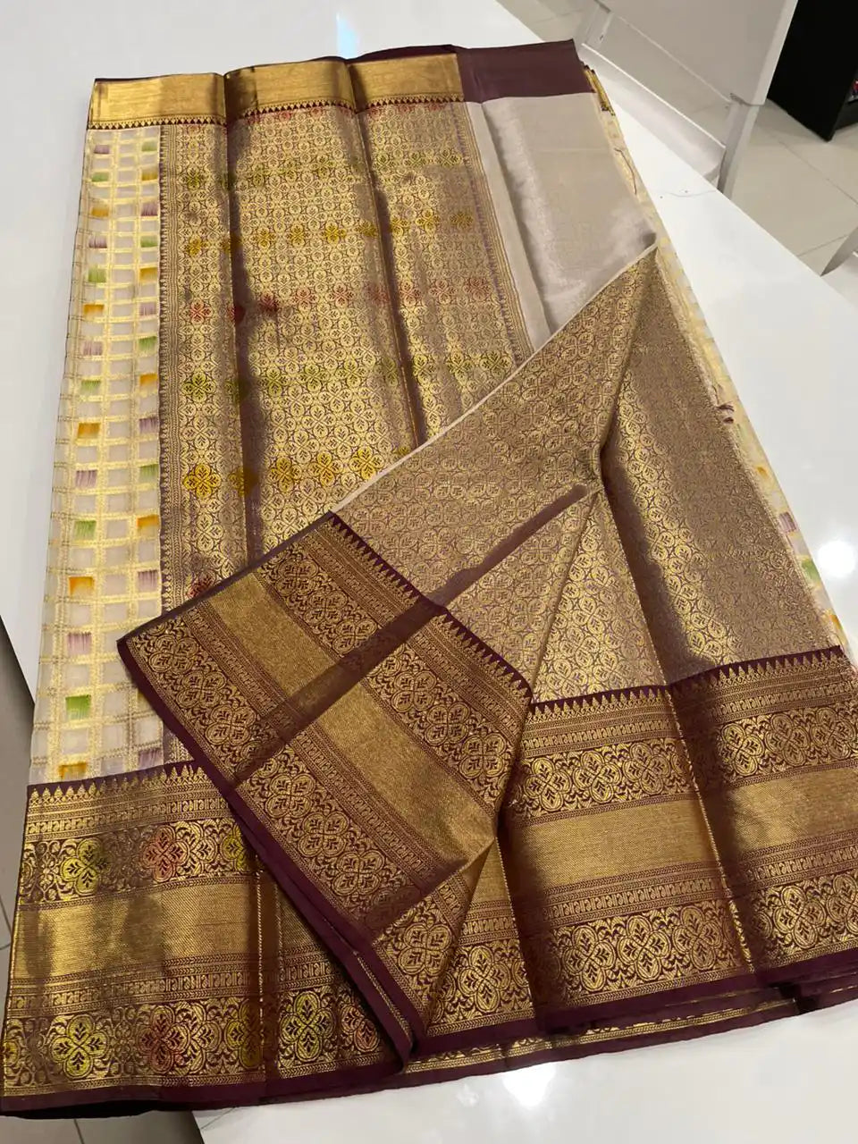 Banarasi semi-mulberry silk saree