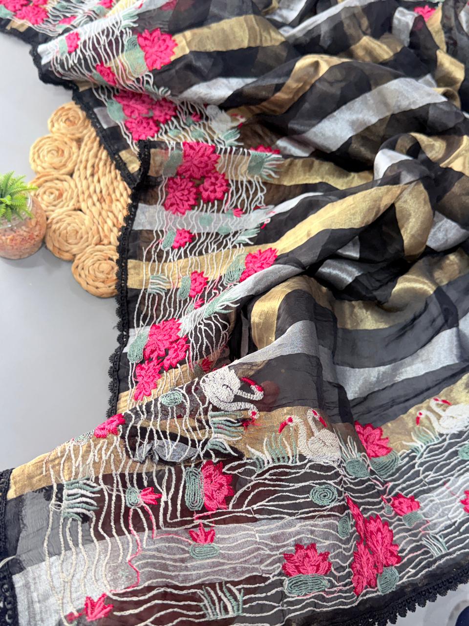 Soft organza saree