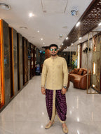Raw silk kurta with dhoti