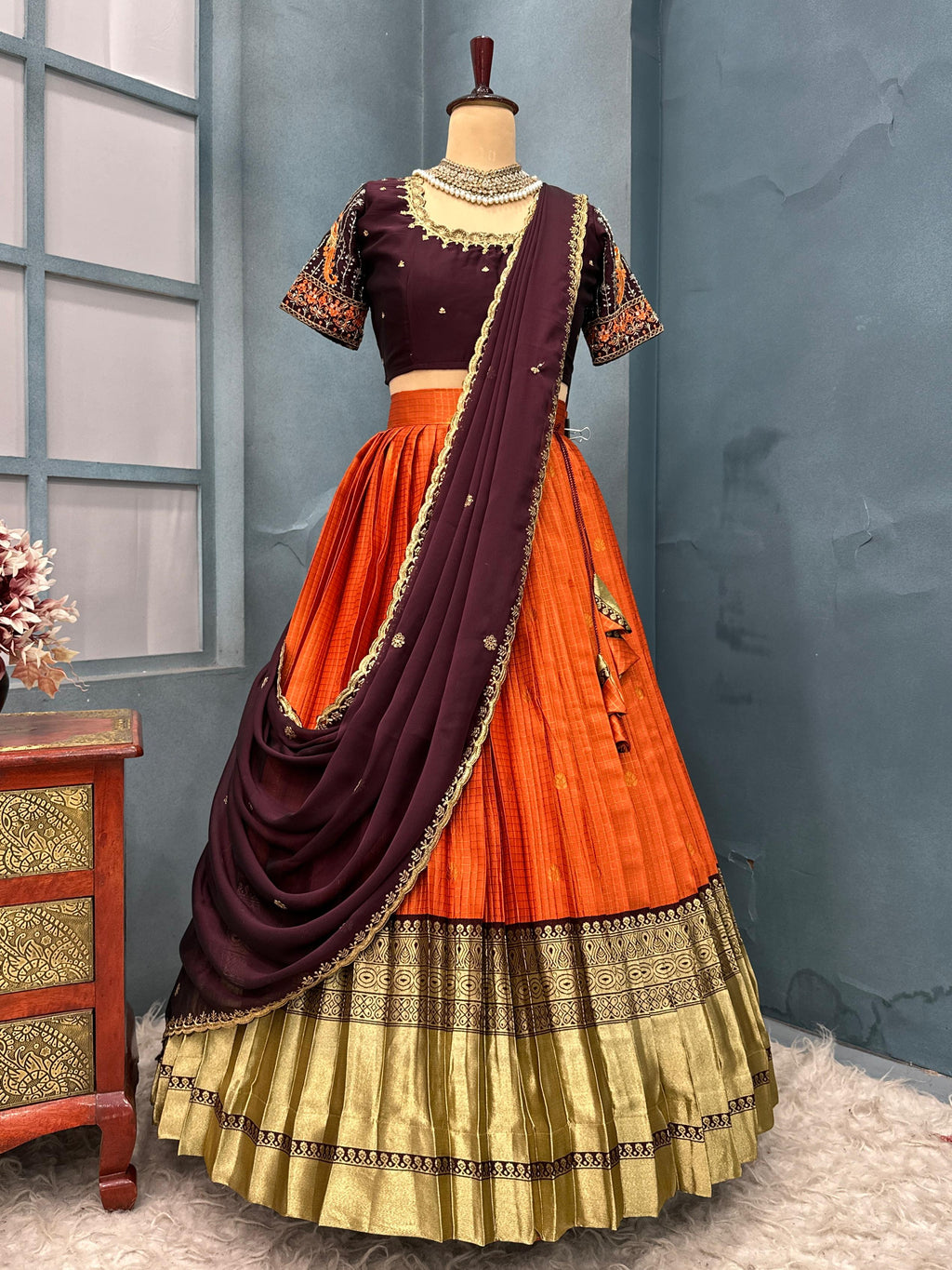 Kanjivaram silk lehenga