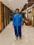 Raw silk kurta with dhoti