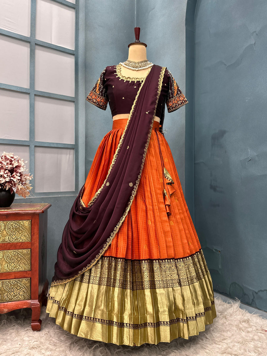 Kanjivaram silk lehenga