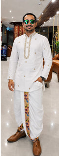 Raw silk kurta