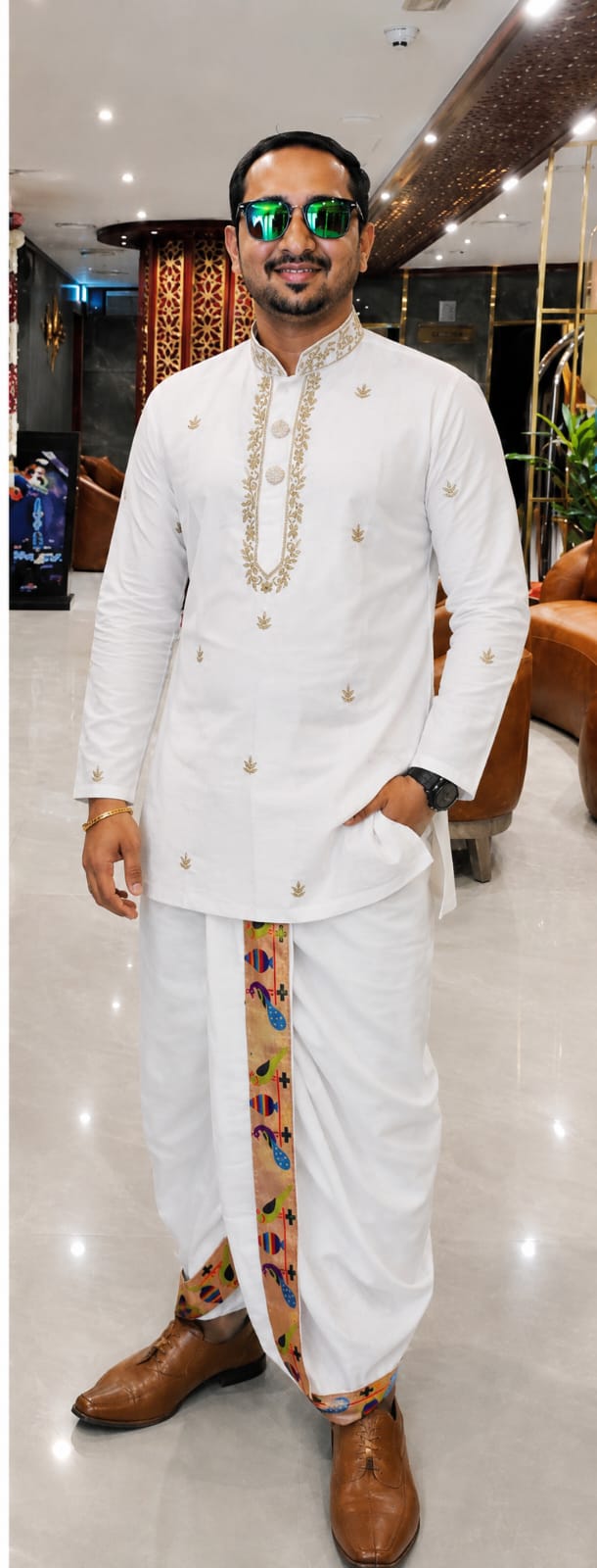 Raw silk kurta