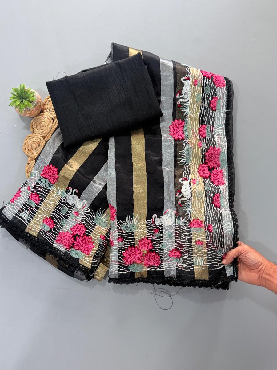 Soft organza saree