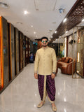 Raw silk kurta with dhoti