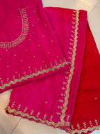 Chinnon with handwork saree