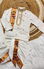Raw silk Kurta with dhoti