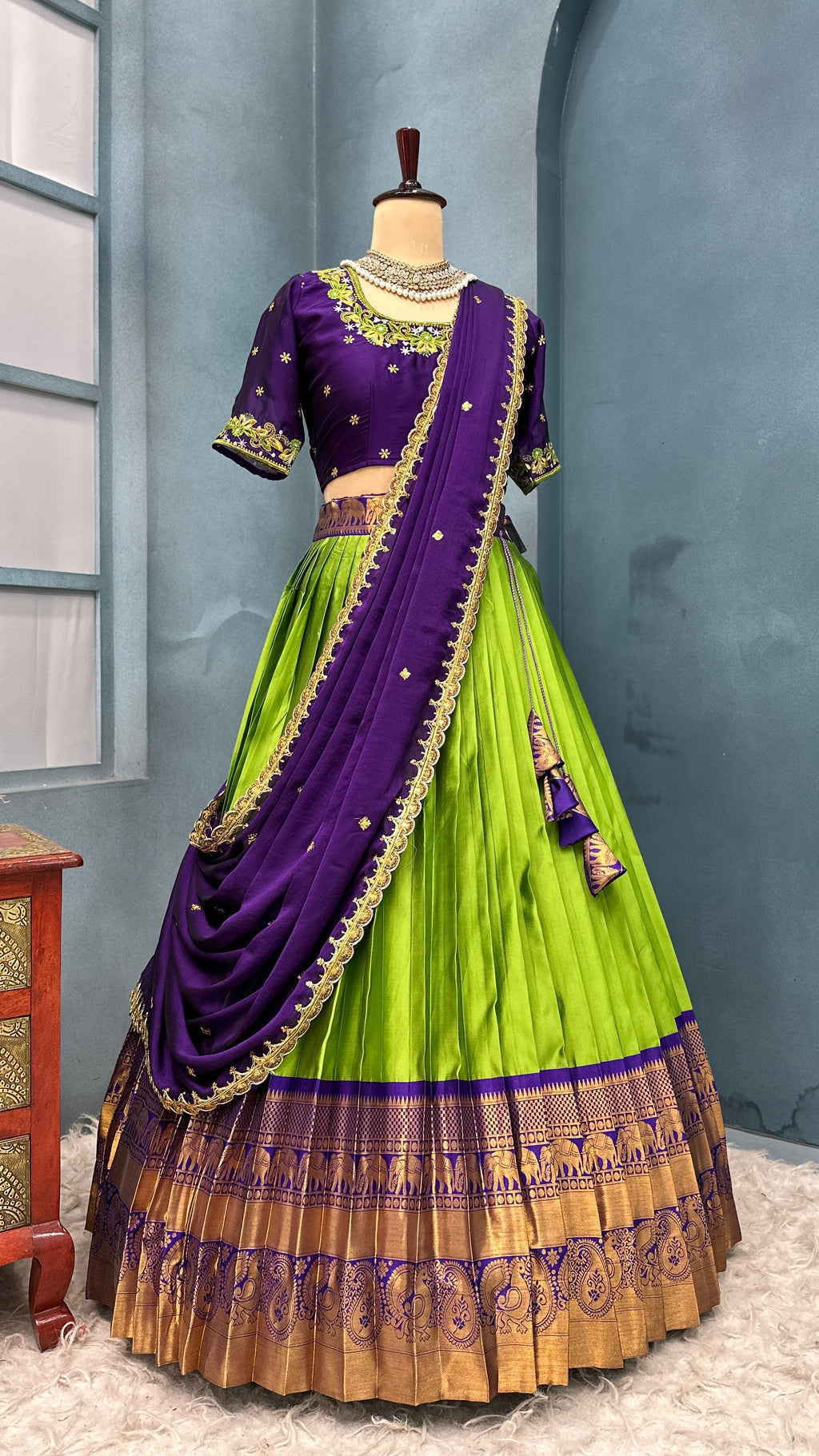 Kanjivaram silk lehenga
