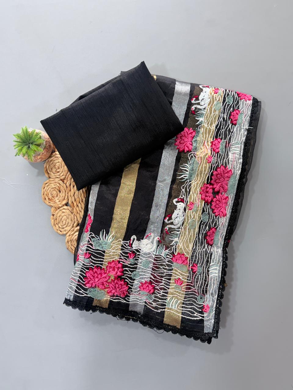 Soft organza saree