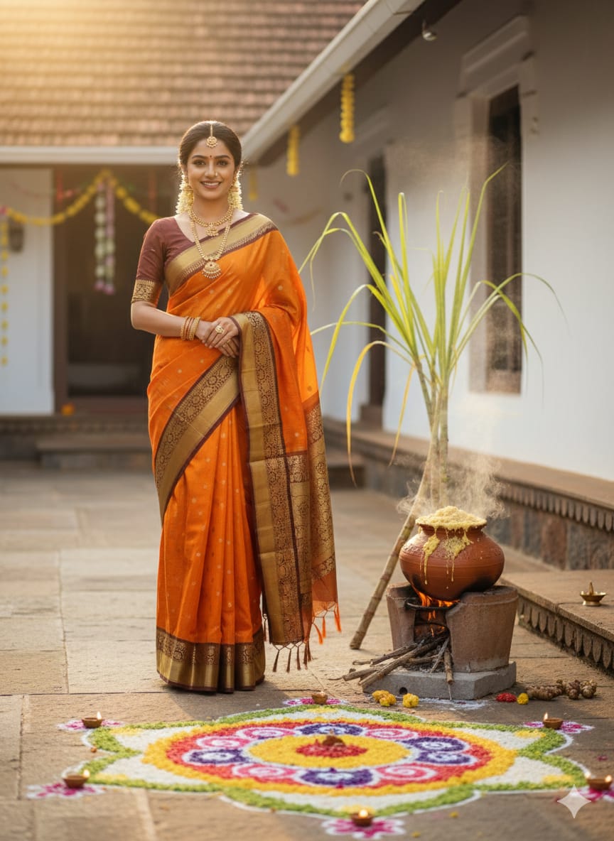 Semi kanchi saree