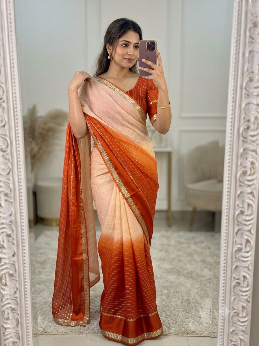 Viscose georgette saree