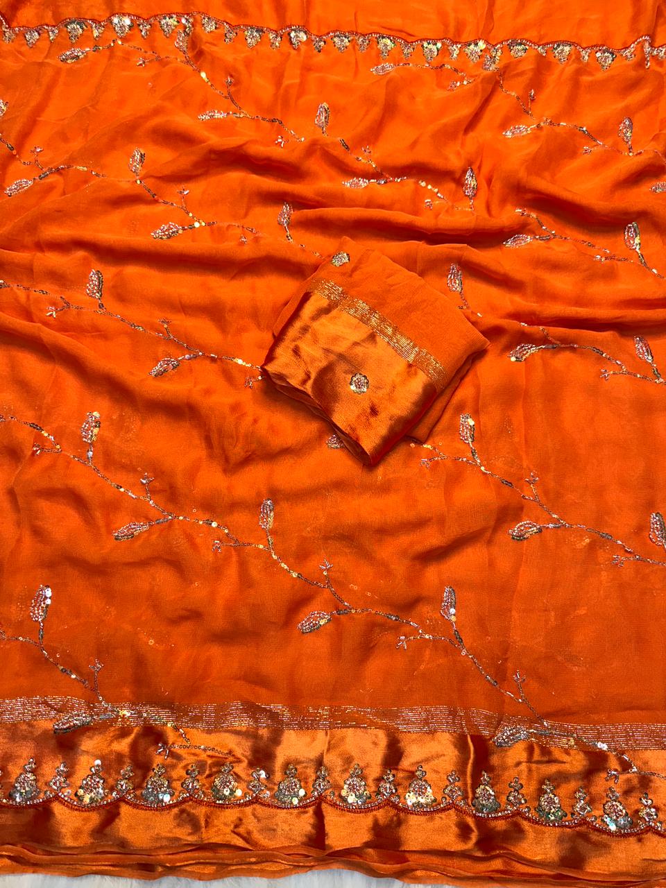 Viscose georgette saree