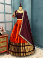 Kanjivaram silk lehenga