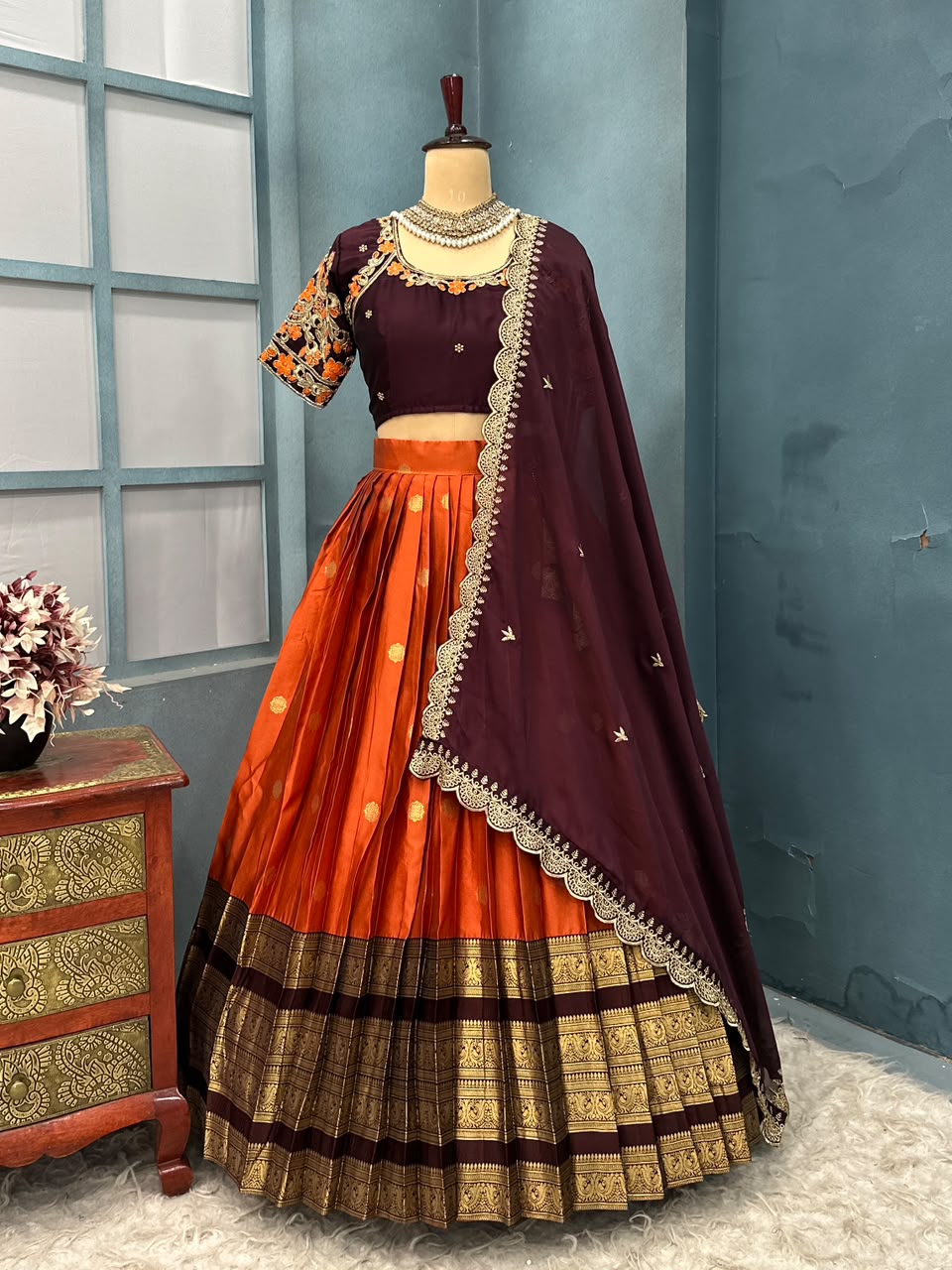 Kanjivaram silk lehenga