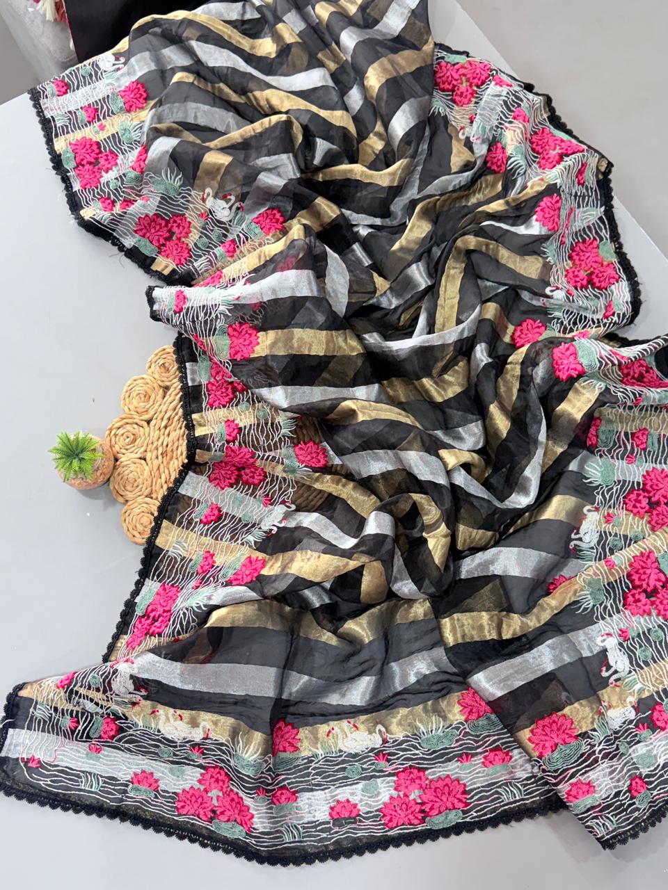 Soft organza saree