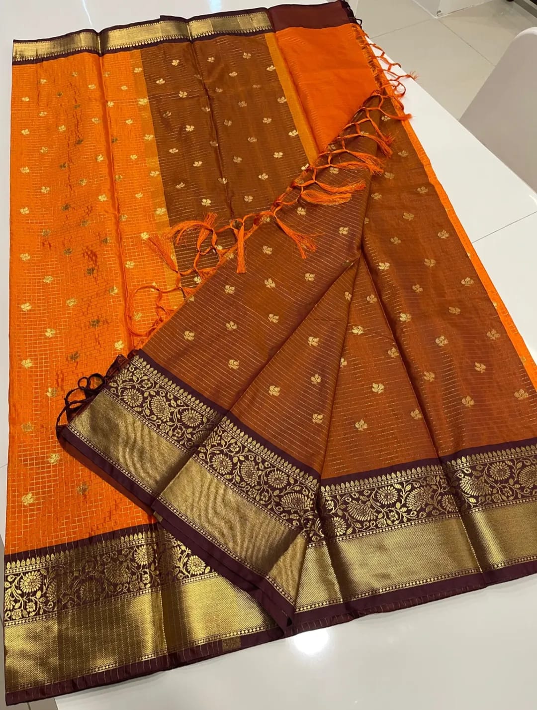 Semi kanchi saree