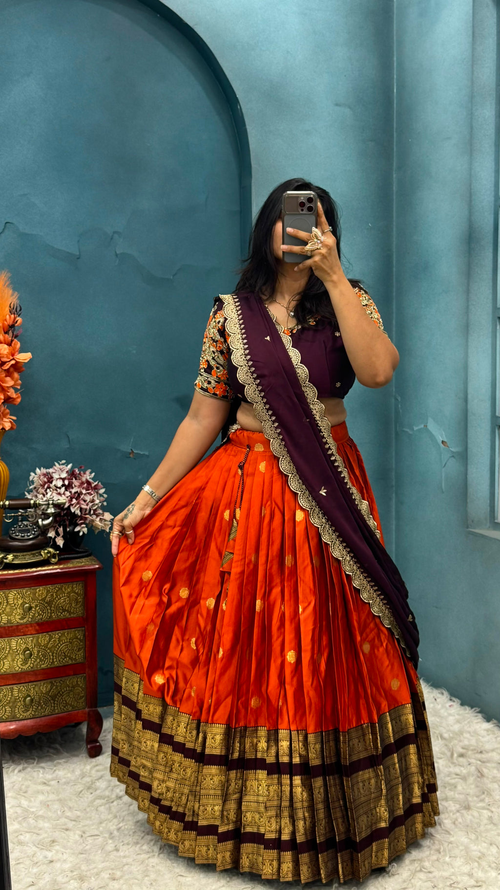 Kanjivaram silk lehenga