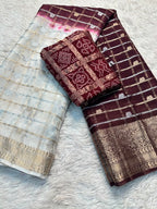 Pure chinon saree