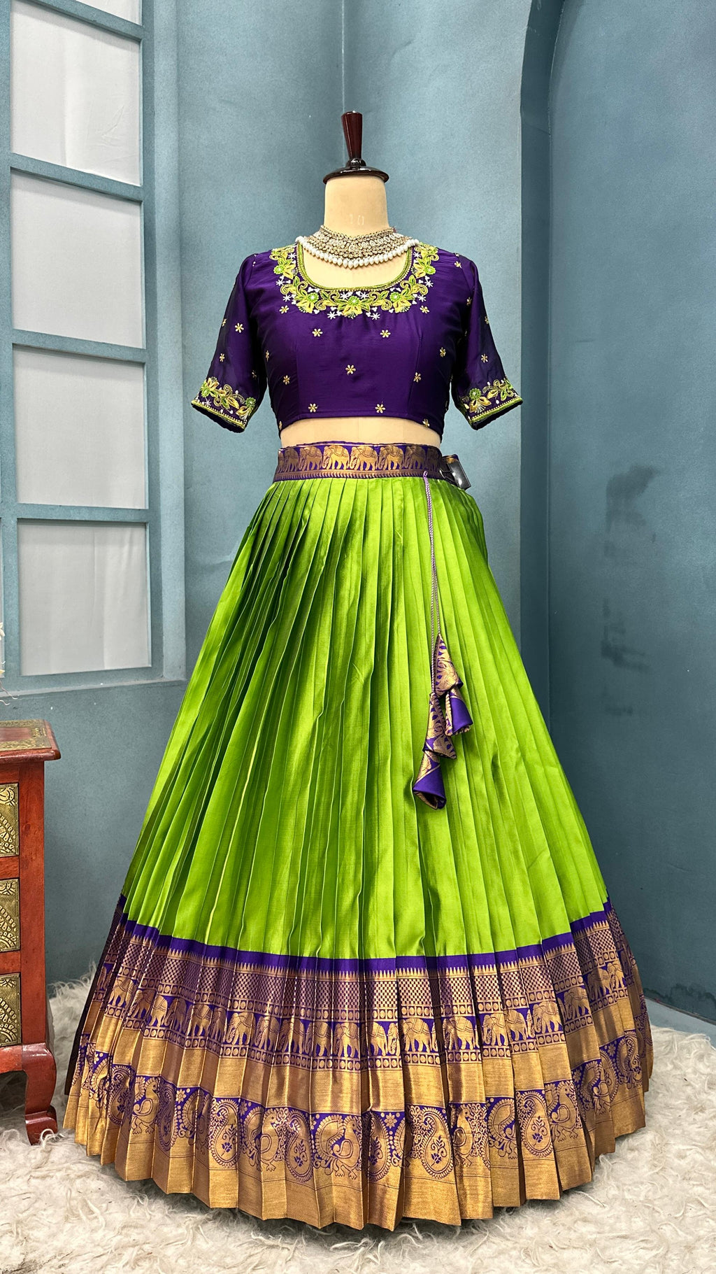 Kanjivaram silk lehenga