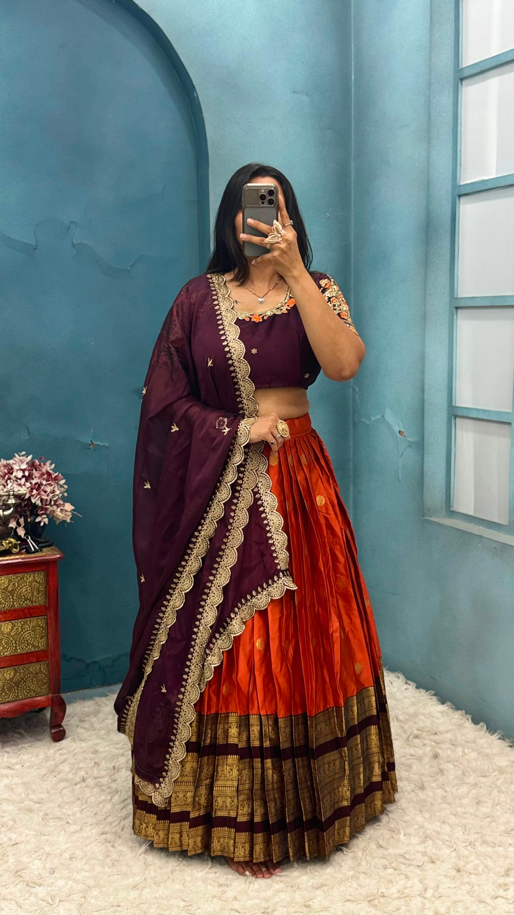 Kanjivaram silk lehenga