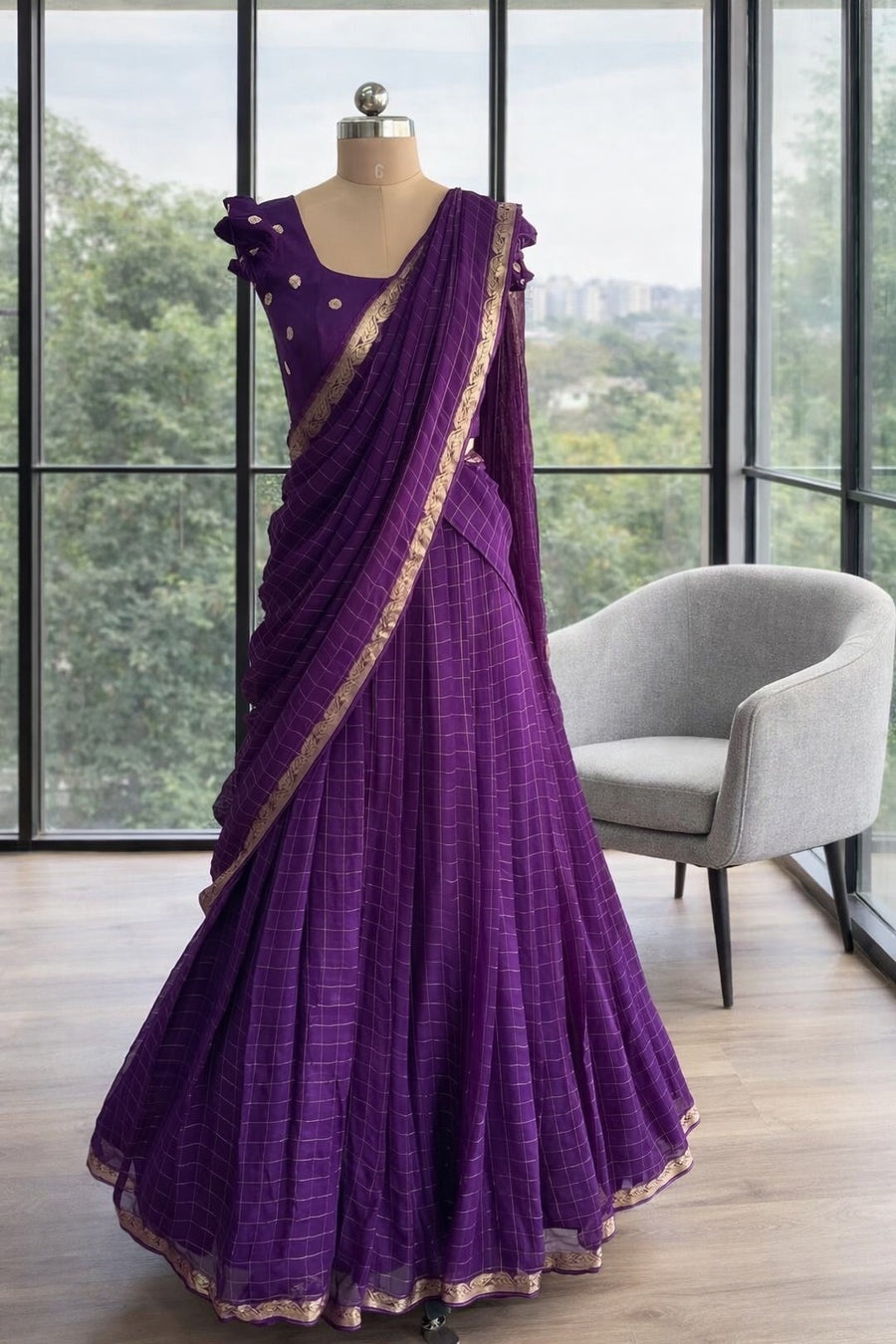 Georgette half saree