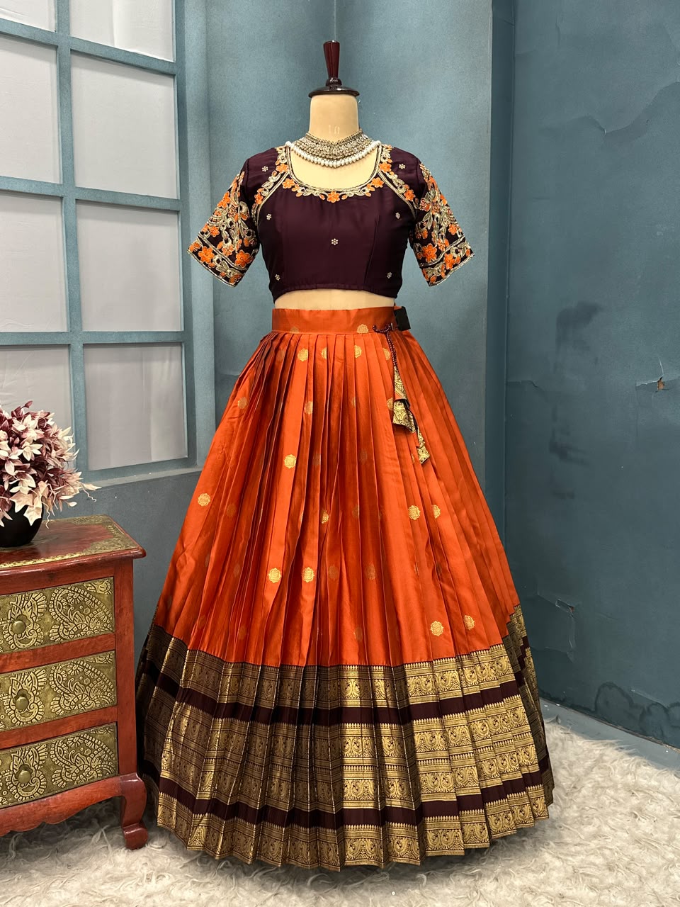 Kanjivaram silk lehenga